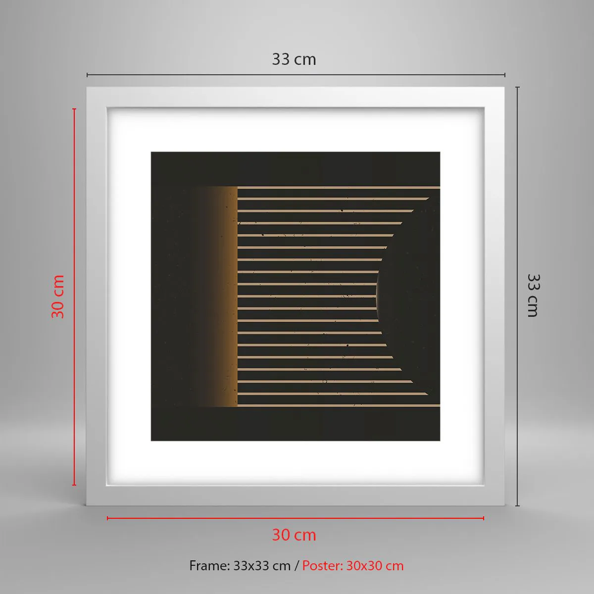 Affiche dans un cadre blanc - Poster - Explorez les ténèbres - 30x30 cm