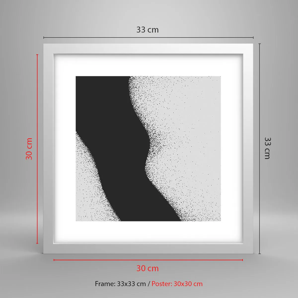 Affiche dans un cadre blanc - Poster - Équilibre fluide - 30x30 cm
