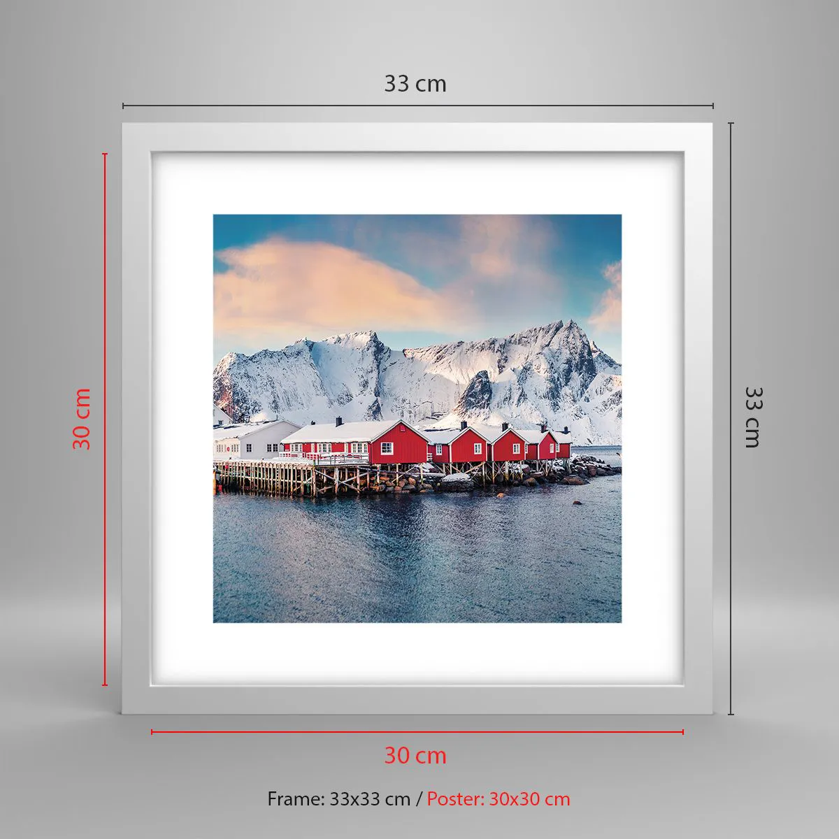 Affiche dans un cadre blanc - Poster - Retraite dans le nord - 30x30 cm