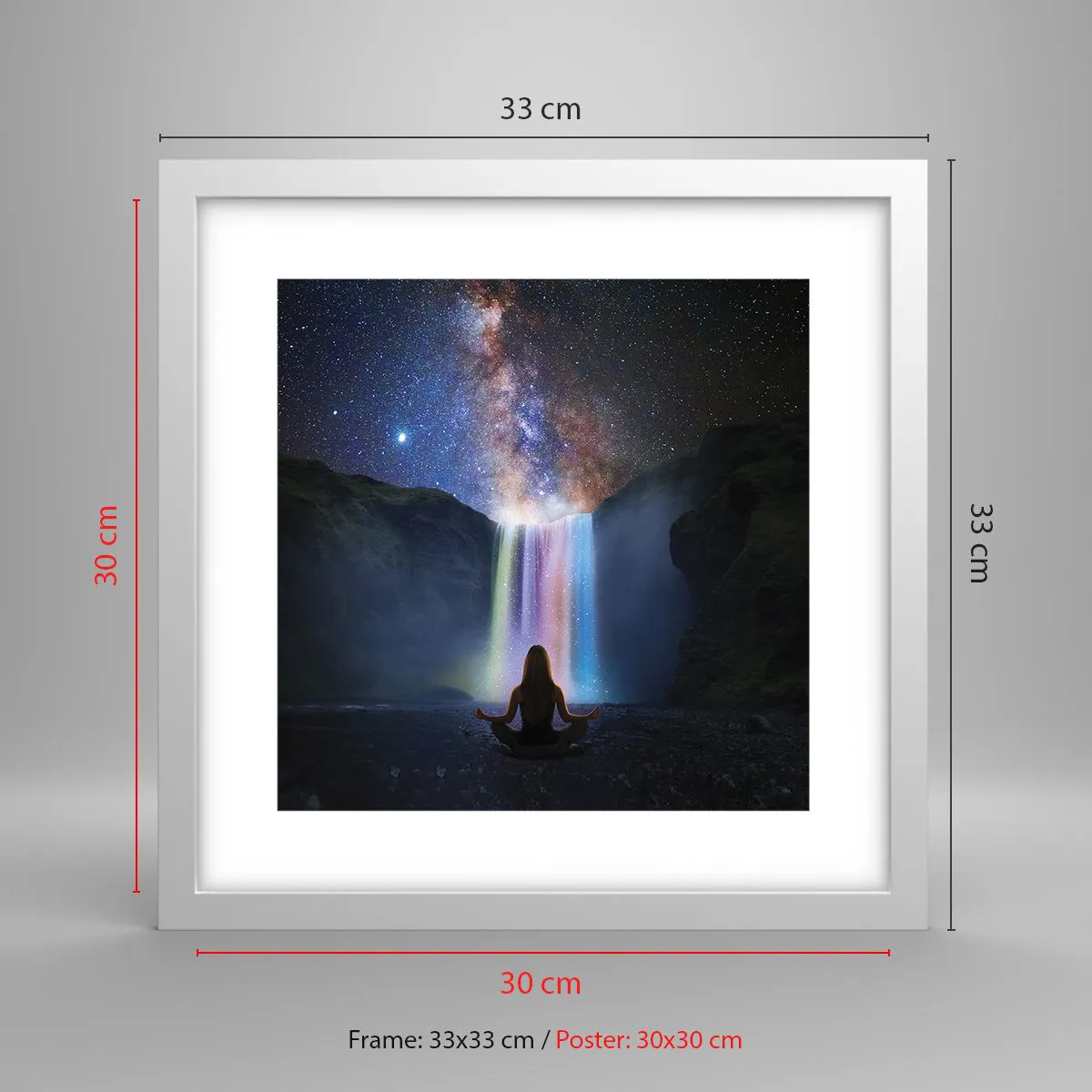 Plakat w białej ramie - Absolutna harmonia - 30x30 cm