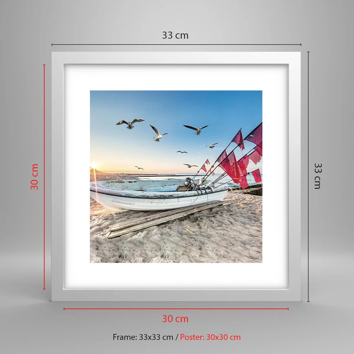 Plakát v bílém rámu - Zasloužená přestávka - 30x30 cm