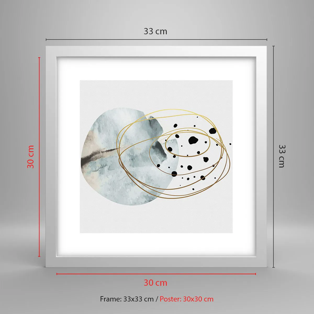 Affiche dans un cadre blanc - Poster - Emmêlement de l'espace - 30x30 cm