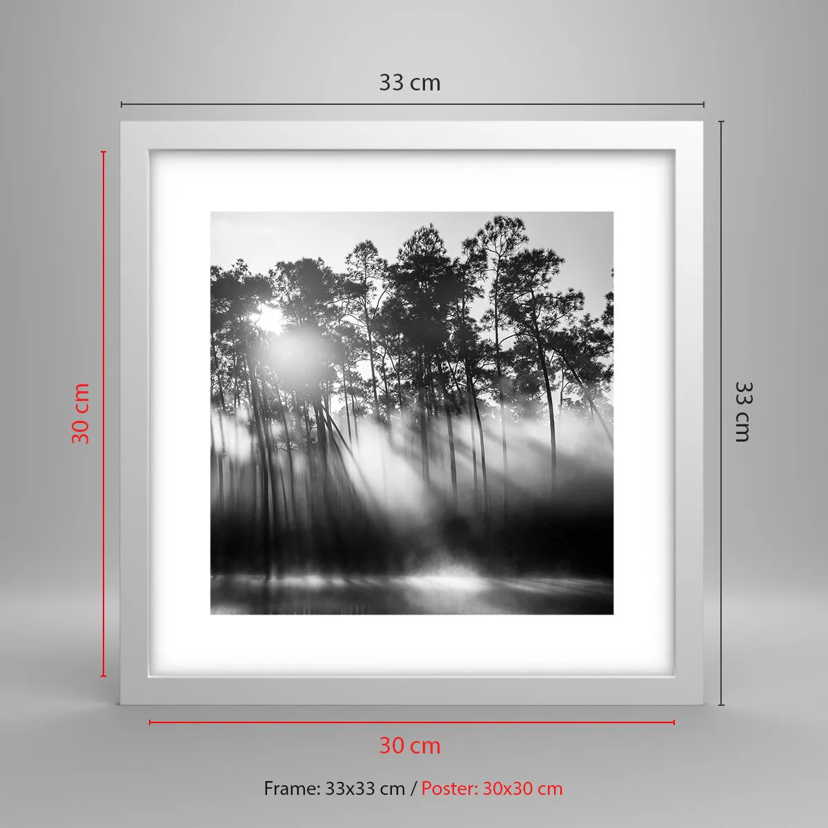 Affiche dans un cadre blanc - Poster - Soleil inarrêtable - 30x30 cm