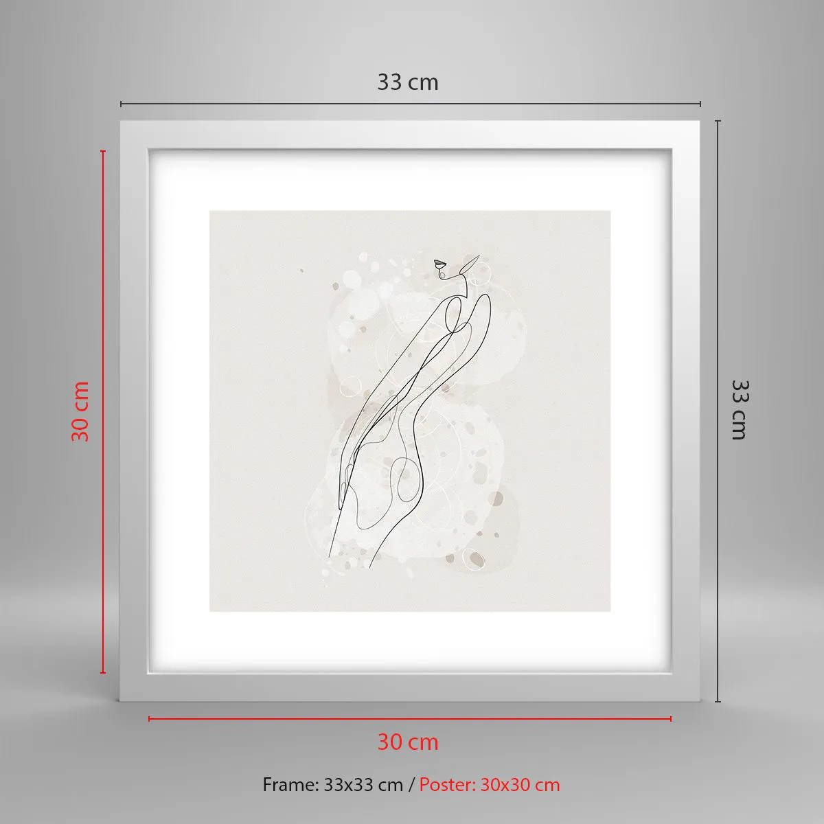 Plakat w białej ramie - Pobłądzić spojrzeniem - 30x30 cm