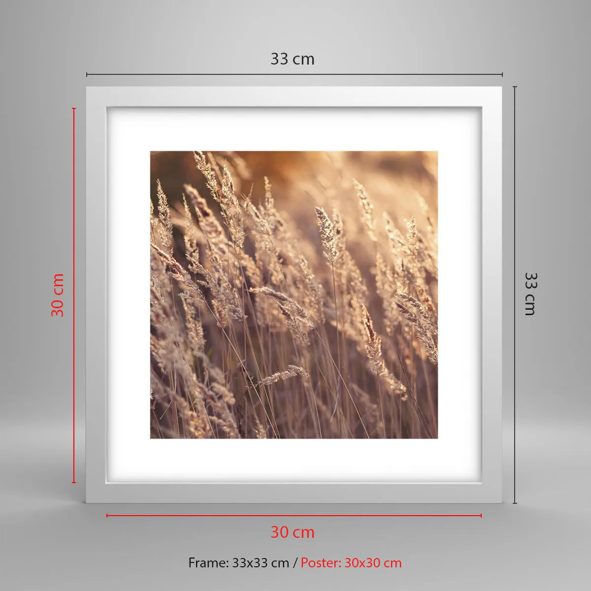 Plagát v bielom ráme - Pripravení privítať jeseň - 30x30 cm