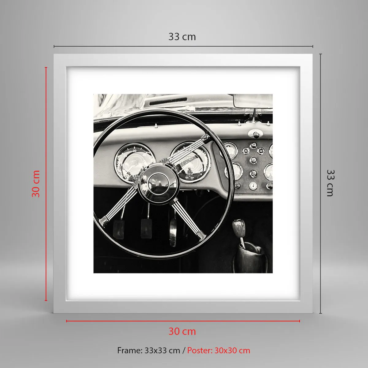 Plakat w białej ramie - Marzenie kolekcjonera - 30x30 cm