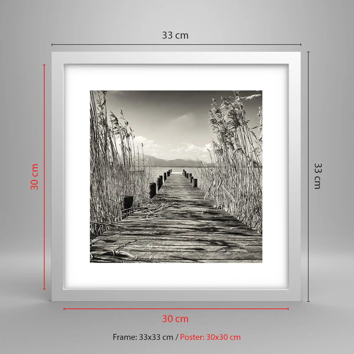 Affisch i vit ram - I gräsets fristad - 30x30 cm