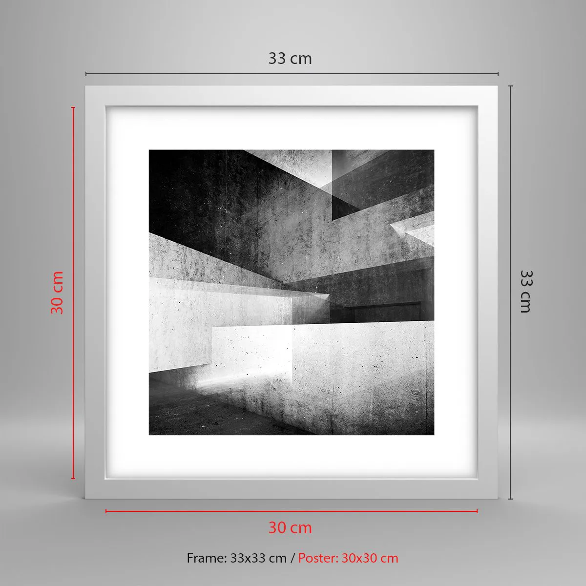 Poster in einem weißen Rahmen - Die Raumstruktur - 30x30 cm