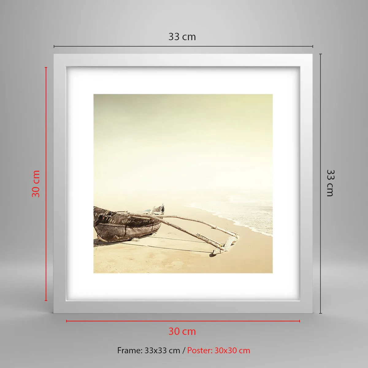 Plakat w białej ramie - Wspomnienie mórz południowych - 30x30 cm