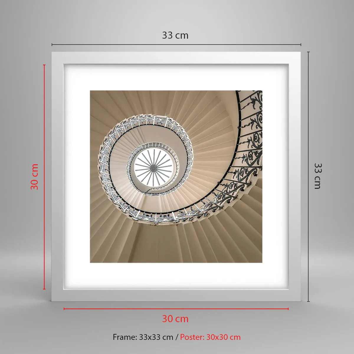 Plakát v bílém rámu - Uvnitř mušle - 30x30 cm