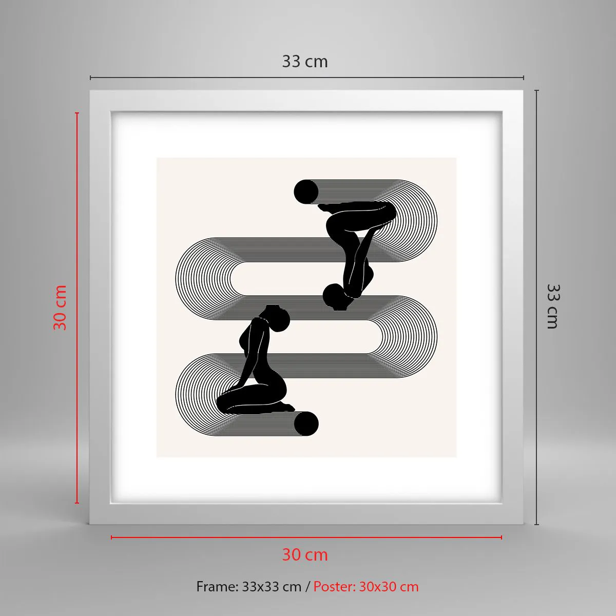 Poster in einem weißen Rahmen - Sinnliche Symmetrie - 30x30 cm