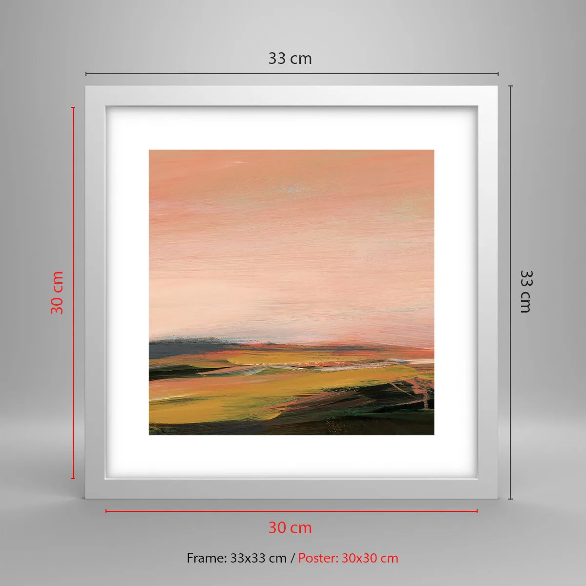 Plakat w białej ramie - W różowej tonacji - 30x30 cm