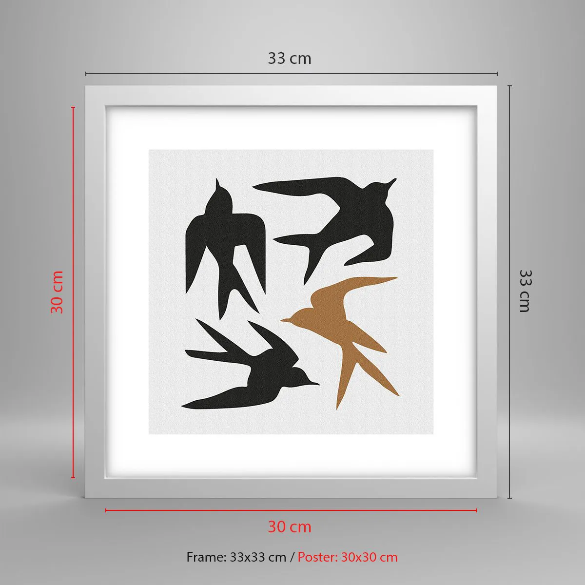 Poszter fekete keretben - Fecske játékok - 30x30 cm