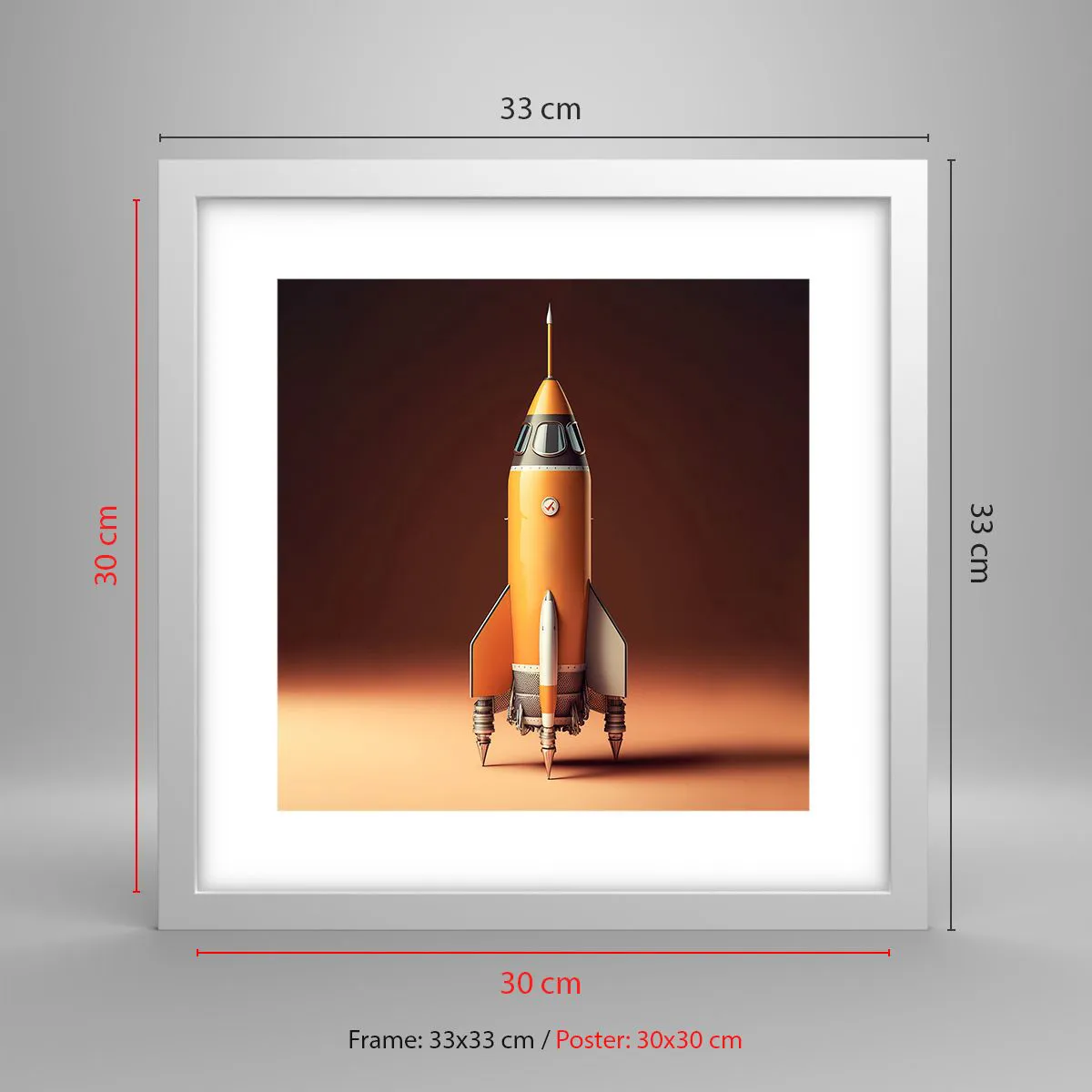 Poster in einem weißen Rahmen - Es beginnt mit einem Traum - 30x30 cm