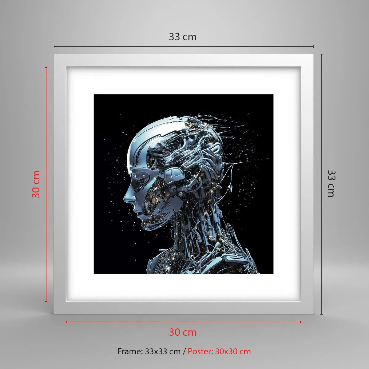 Plakat w białej ramie - Technologia jest kobietą - 30x30 cm