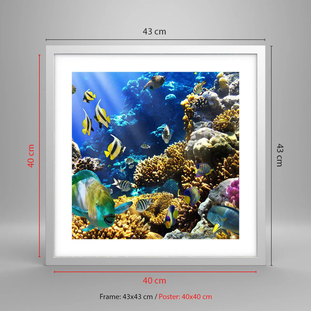 Poster in white frmae - Big Traffic to Holiday Destination - 40x40 cm