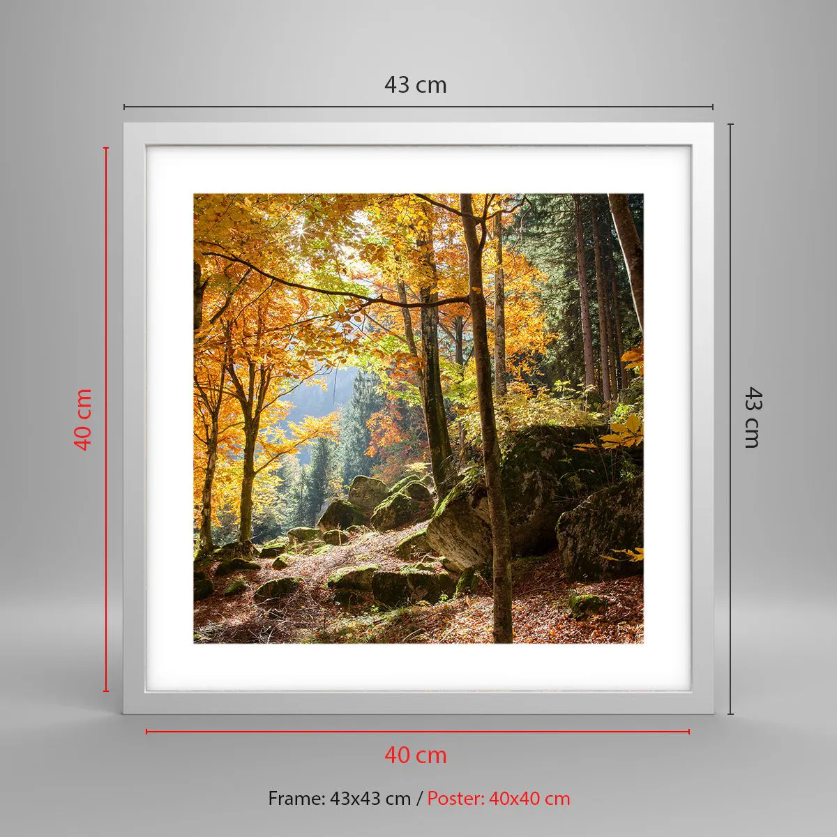 Poster in einem weißen Rahmen - Zeit zum Entspannen - 40x40 cm