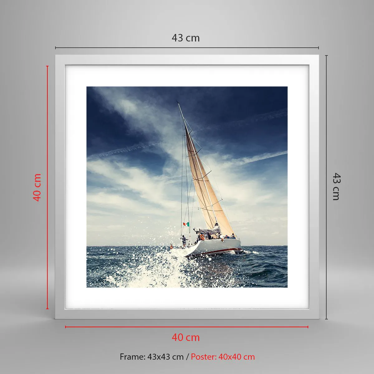 Poster in white frmae - They Won't Catch Us - 40x40 cm