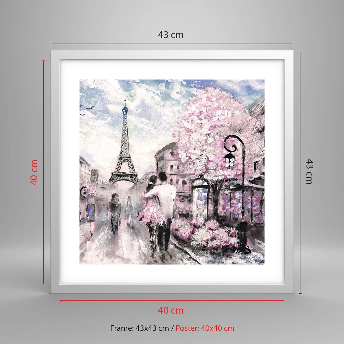 Poster in einem weißen Rahmen - Wie man sich verlieben kann, ist nur in ... - 40x40 cm