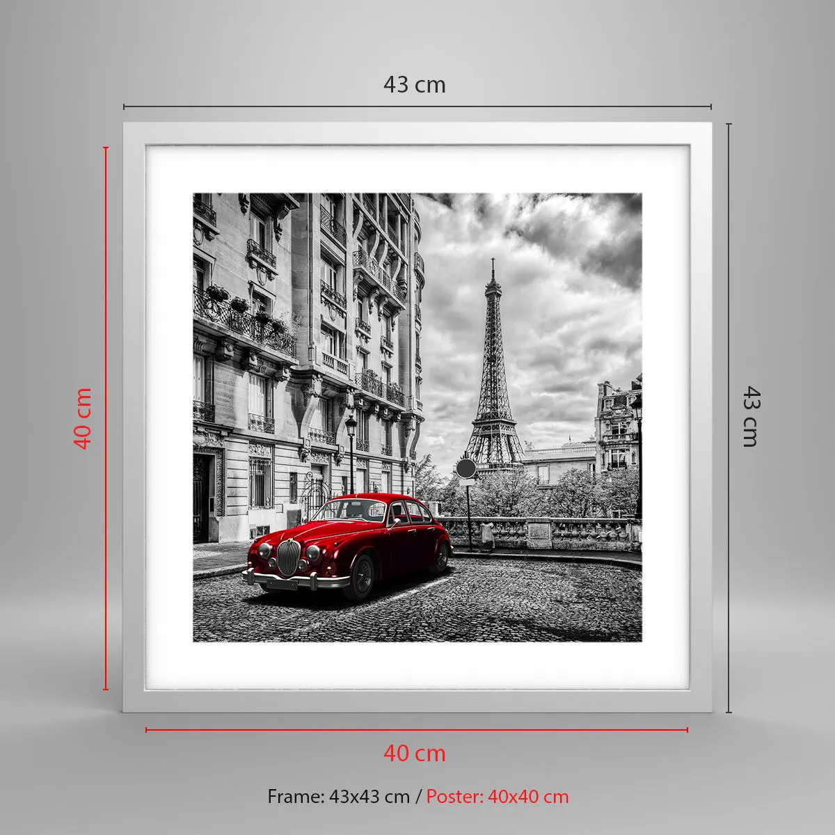 Poster in cornice bianca - Predatore in città - 40x40 cm