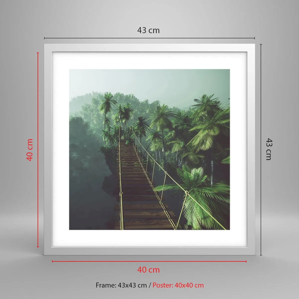 Poster in een witte lijst - Over de branding van groen - 40x40 cm