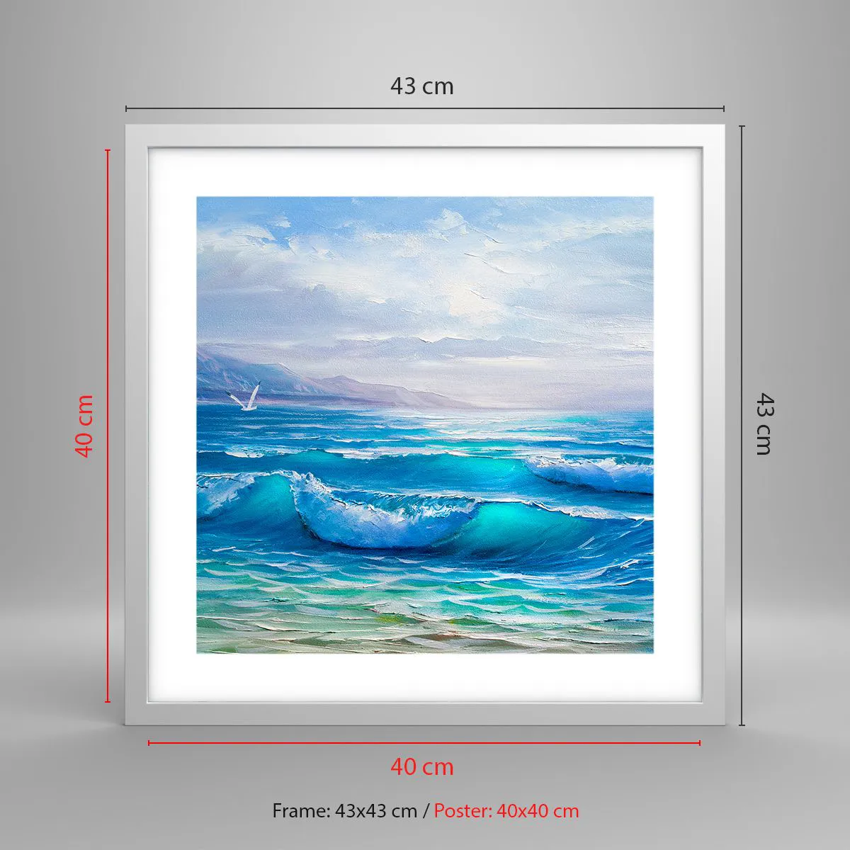 Affiche dans un cadre blanc - Poster - Il apporte un soulagement - 40x40 cm