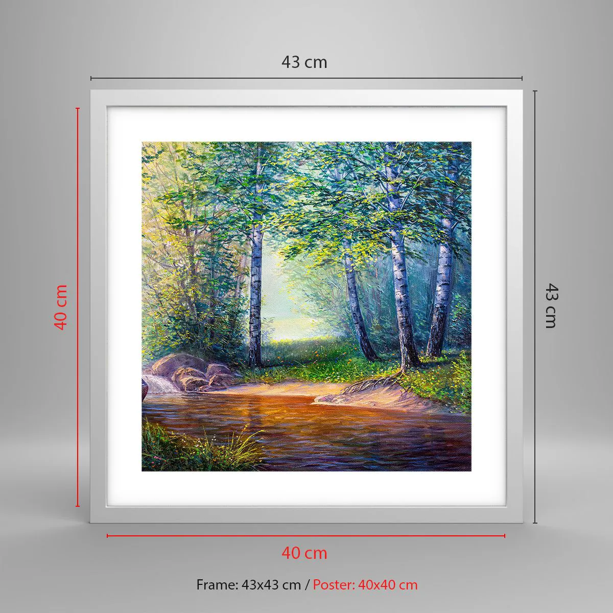 Poster in white frmae - Idyllic Scenery - 40x40 cm