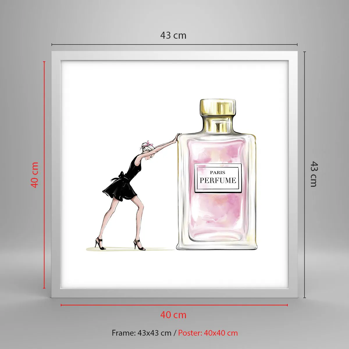 Poster in einem weißen Rahmen - Essenz der Weiblichkeit - 40x40 cm