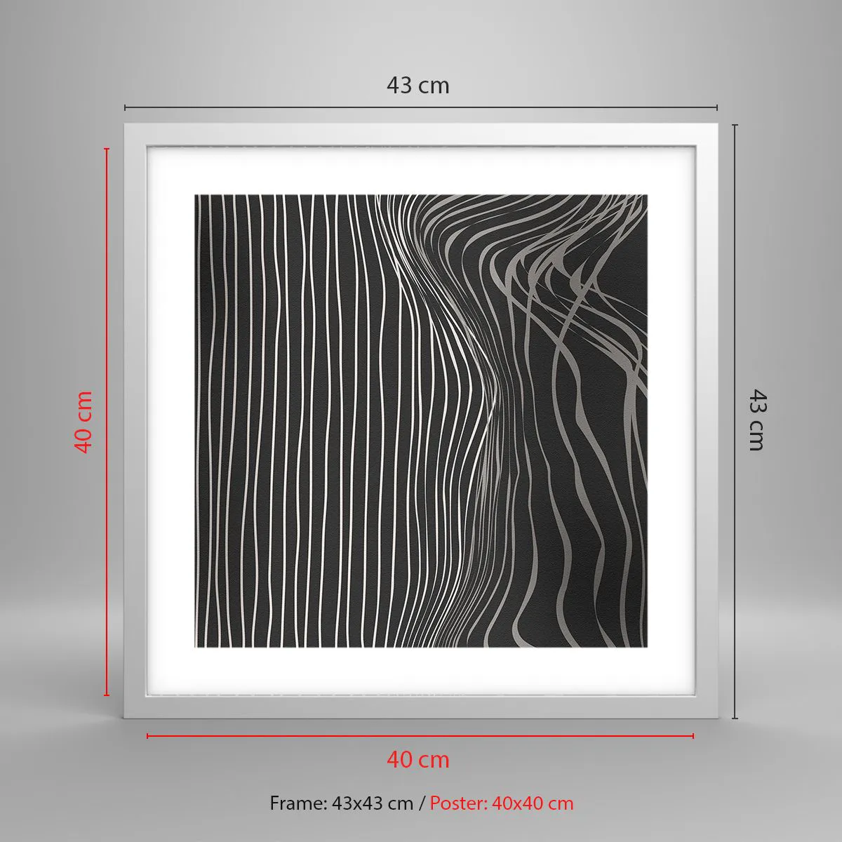 Affiche dans un cadre blanc - Poster - Rythme et accent - 40x40 cm