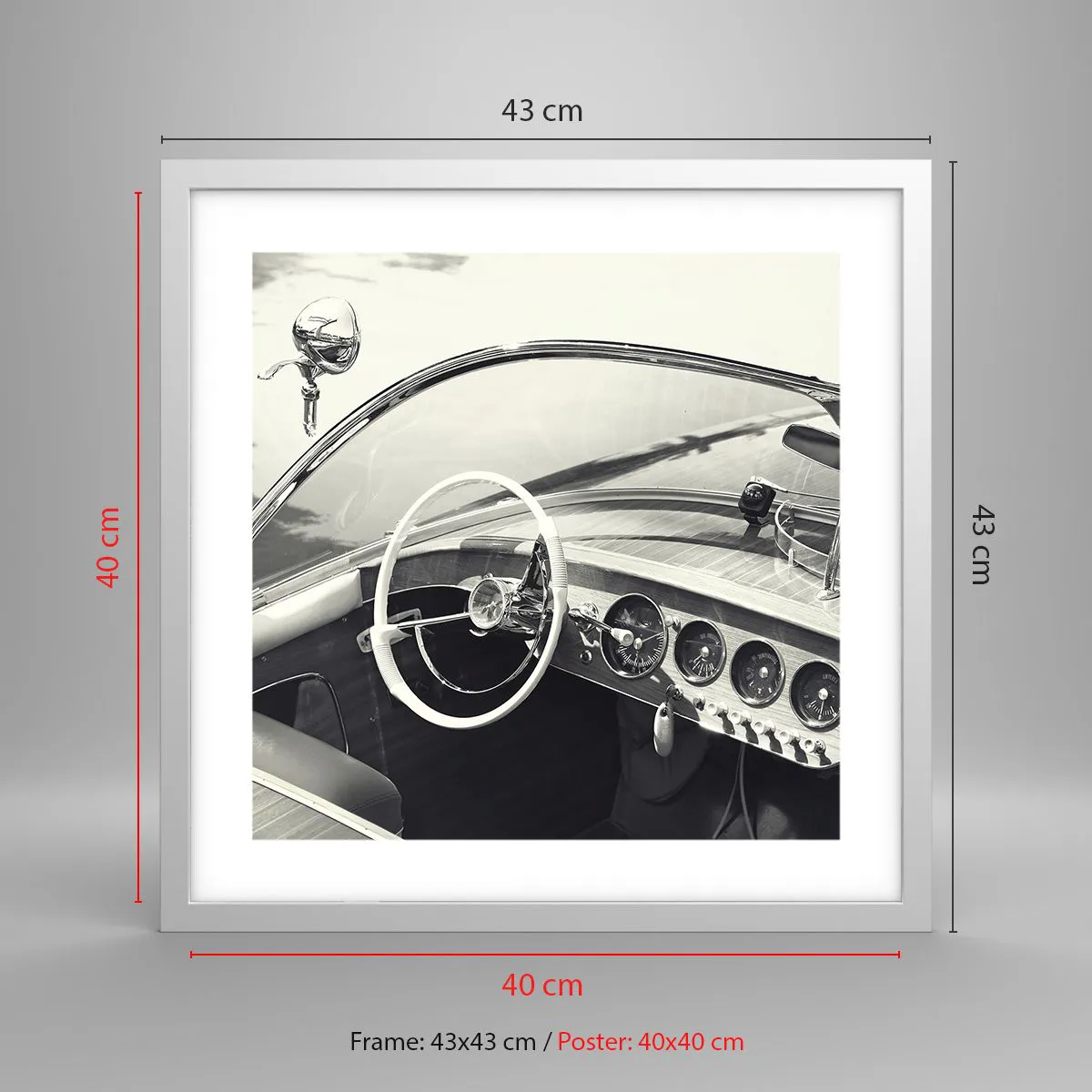 Plakat w białej ramie - Pogoda dla bogaczy - 40x40 cm