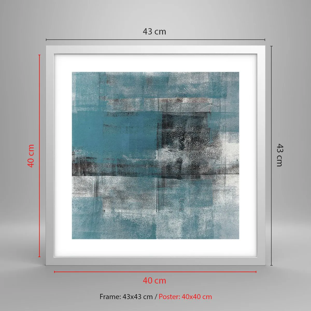 Plakat w białej ramie - Woda i powietrze - 40x40 cm
