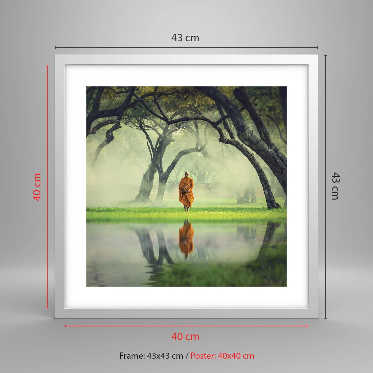 Affiche dans un cadre blanc - Poster - En route vers l'illumination - 40x40 cm