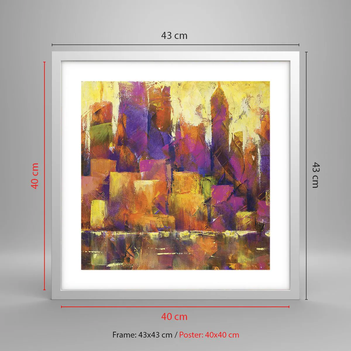 Poster in een witte lijst - Metropolitan compositie - 40x40 cm