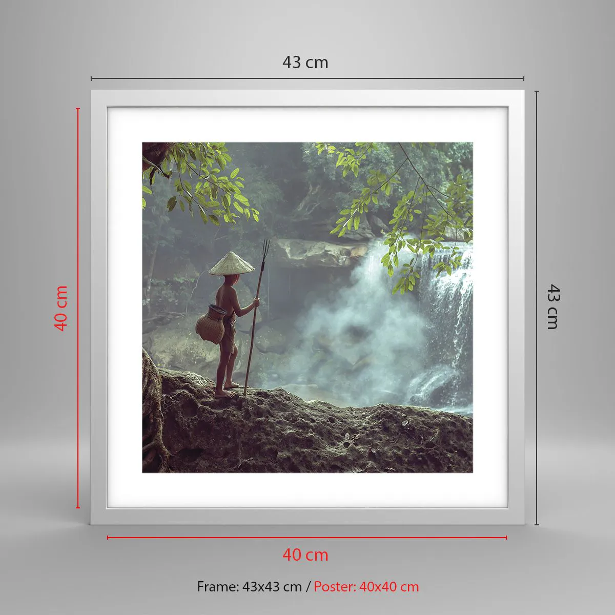 Affiche dans un cadre blanc - Poster - Lier d'amitié avec la nature - 40x40 cm