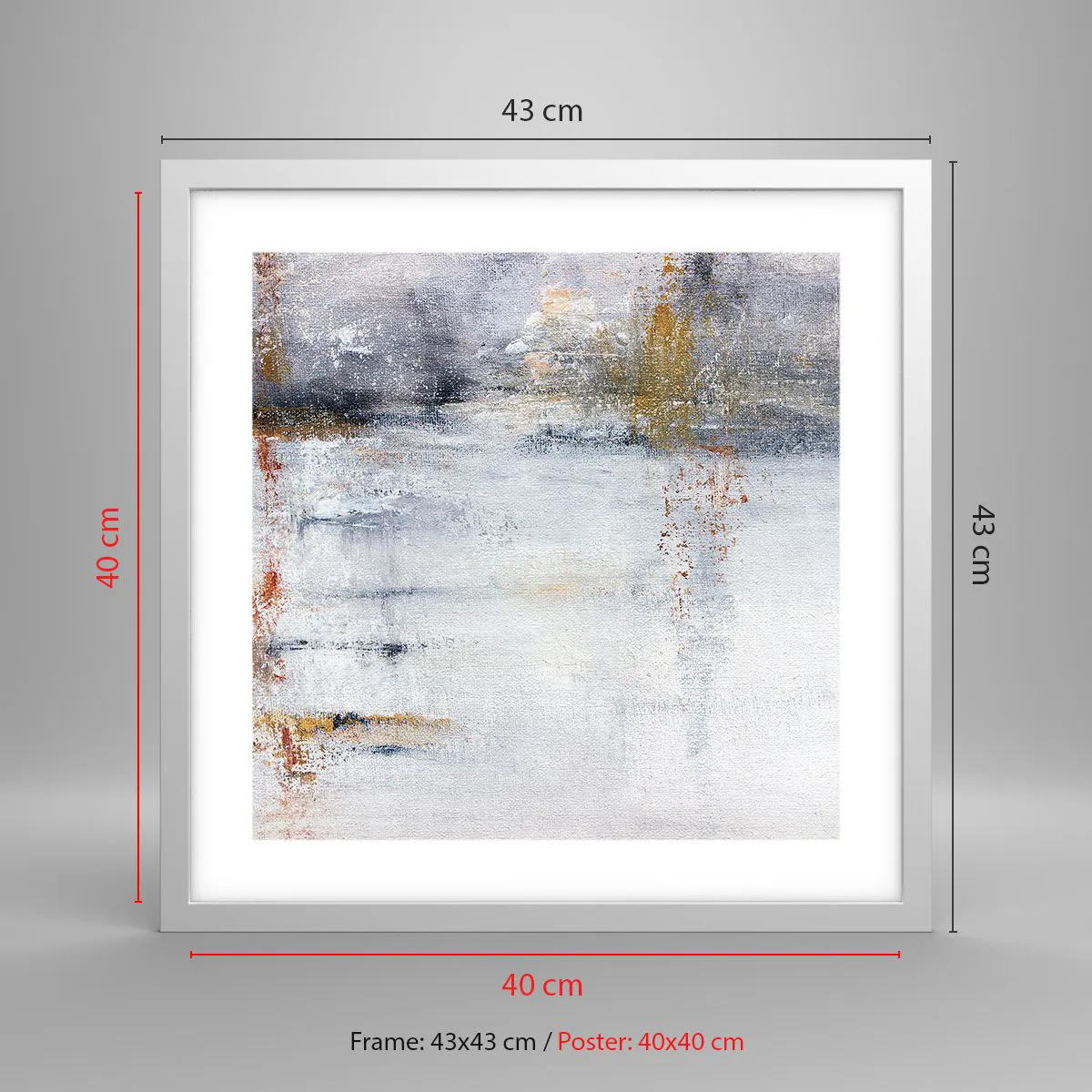 Plakat i hvid ramme - Bag lufttæppet - 40x40 cm