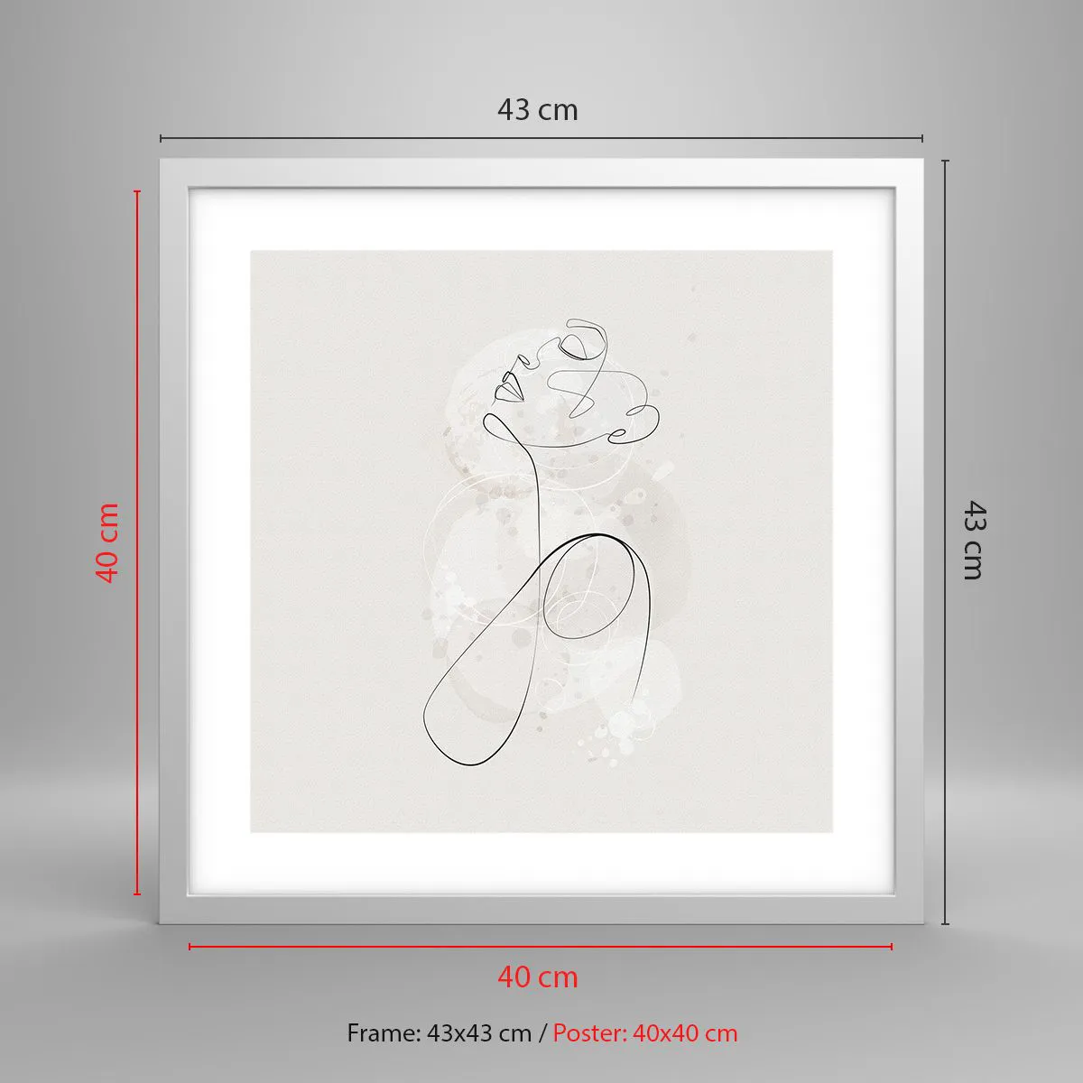 Plakát v bílém rámu - Spirála krásy - 40x40 cm