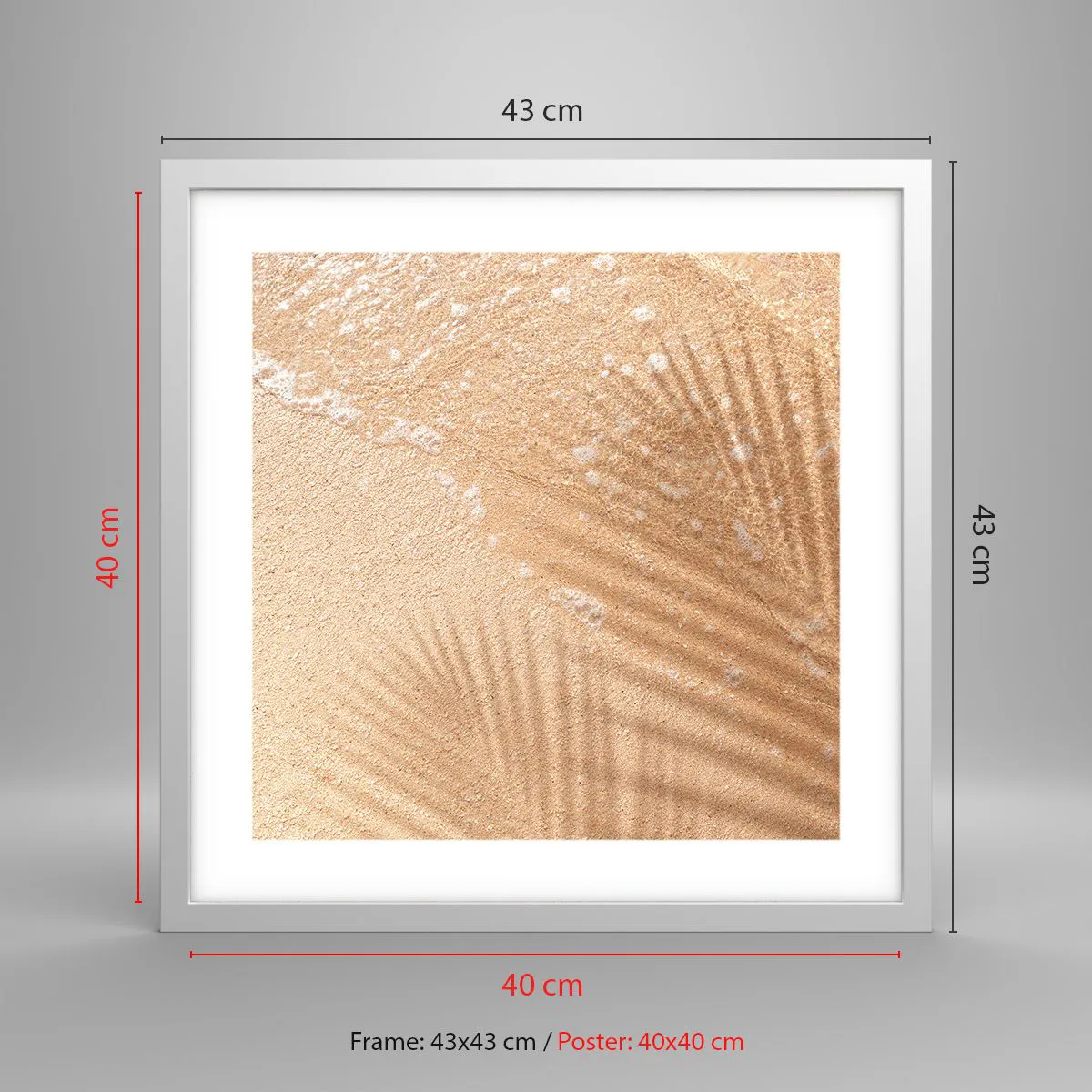 Poster în ramă albă - Umbra unei veri fierbinți - 40x40 cm