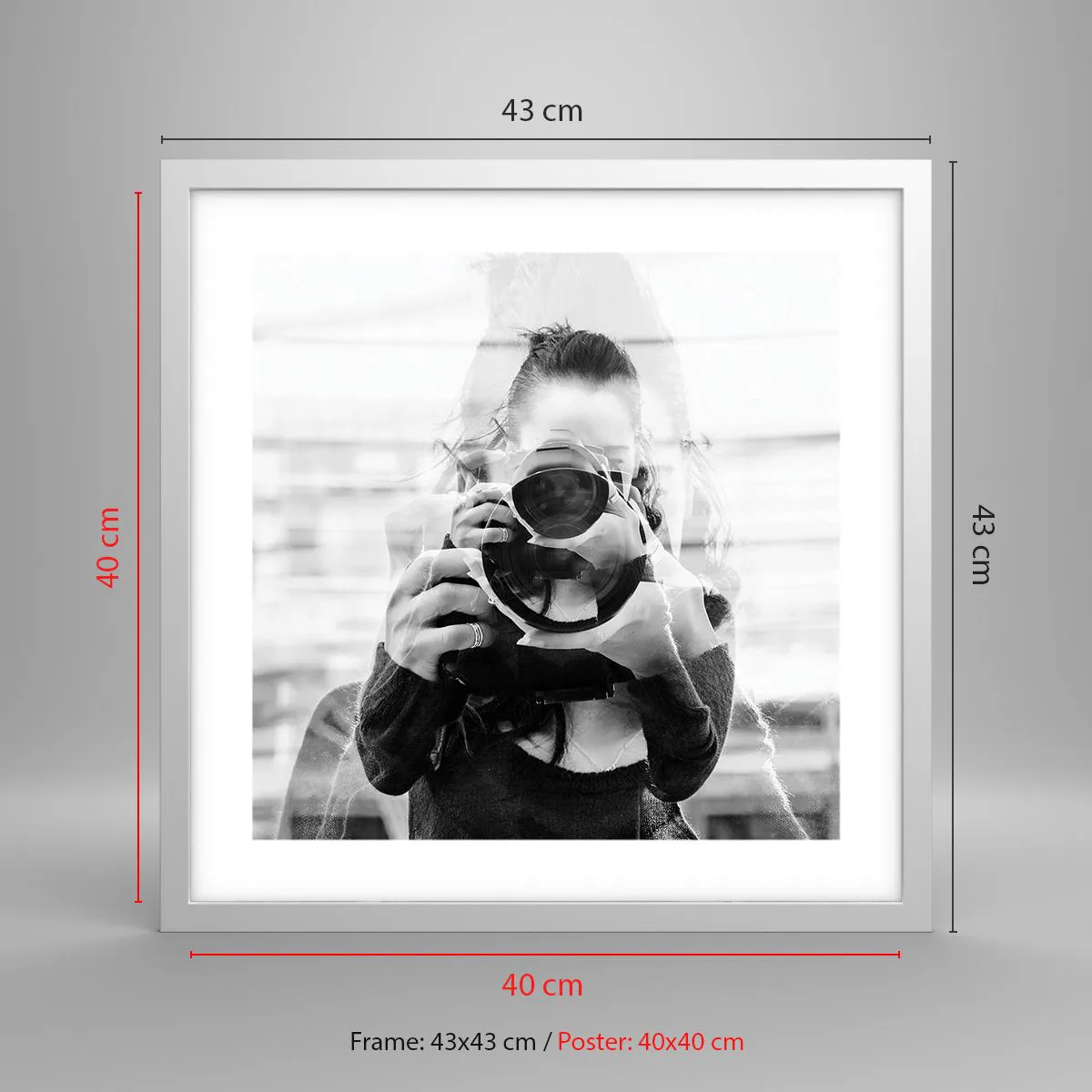 Affisch i vit ram - Skapare och material - 40x40 cm