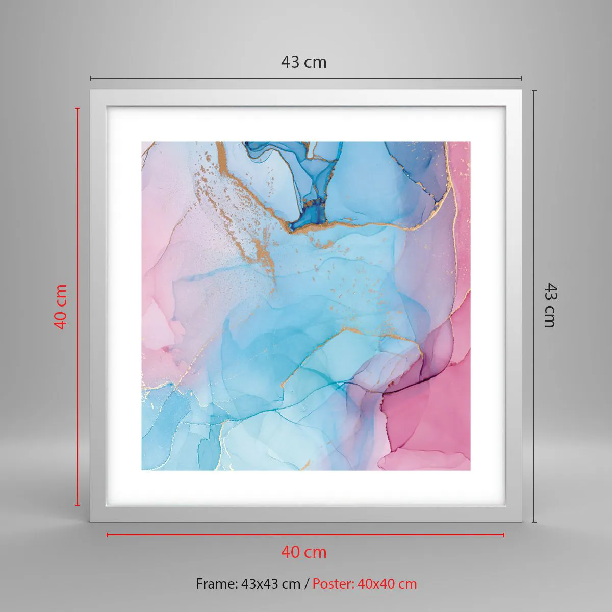 Poster in einem weißen Rahmen - Begegnung und Durchdringung - 40x40 cm