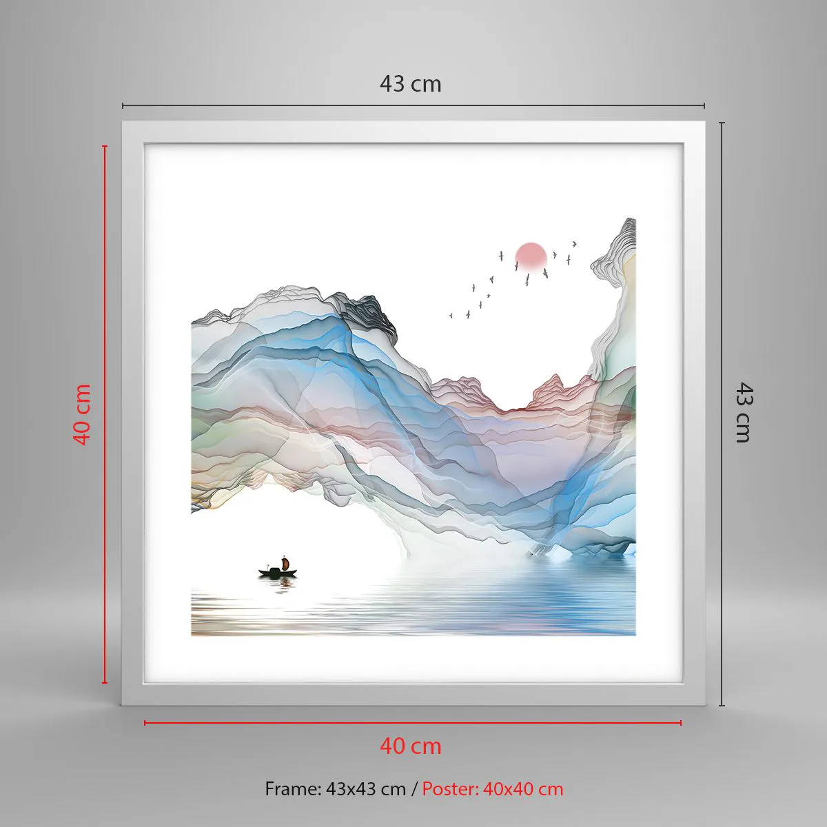 Plagát v bielom ráme - Ku krištáľovým horám - 40x40 cm