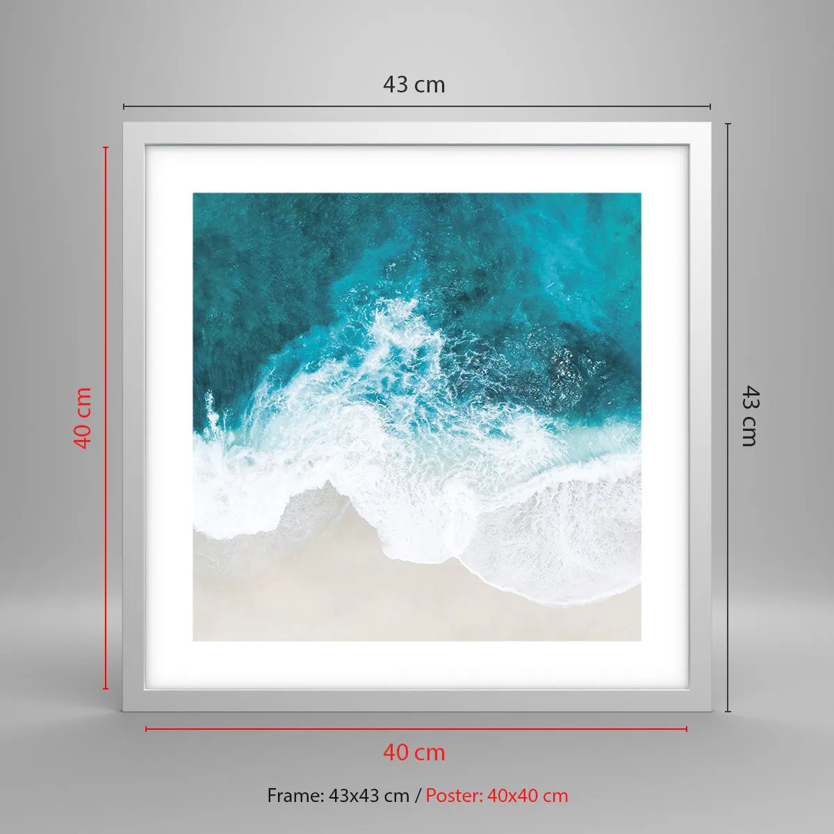 Plagát v bielom ráme - Prirodzené pohladenie - 40x40 cm