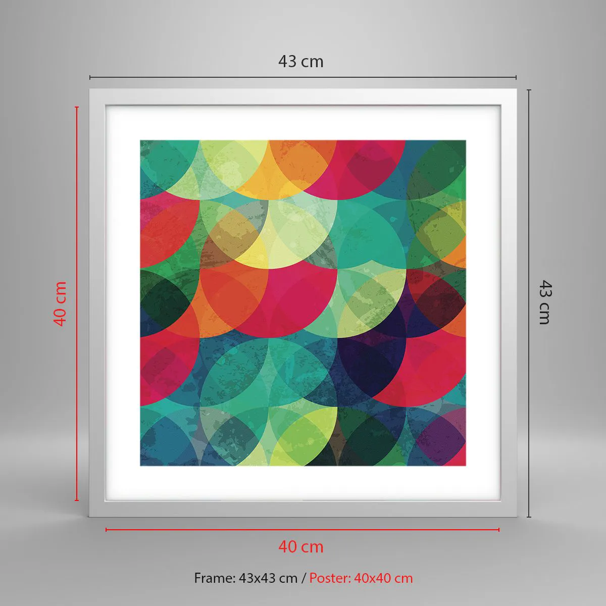 Poszter fekete keretben - Felszívárványság - 40x40 cm