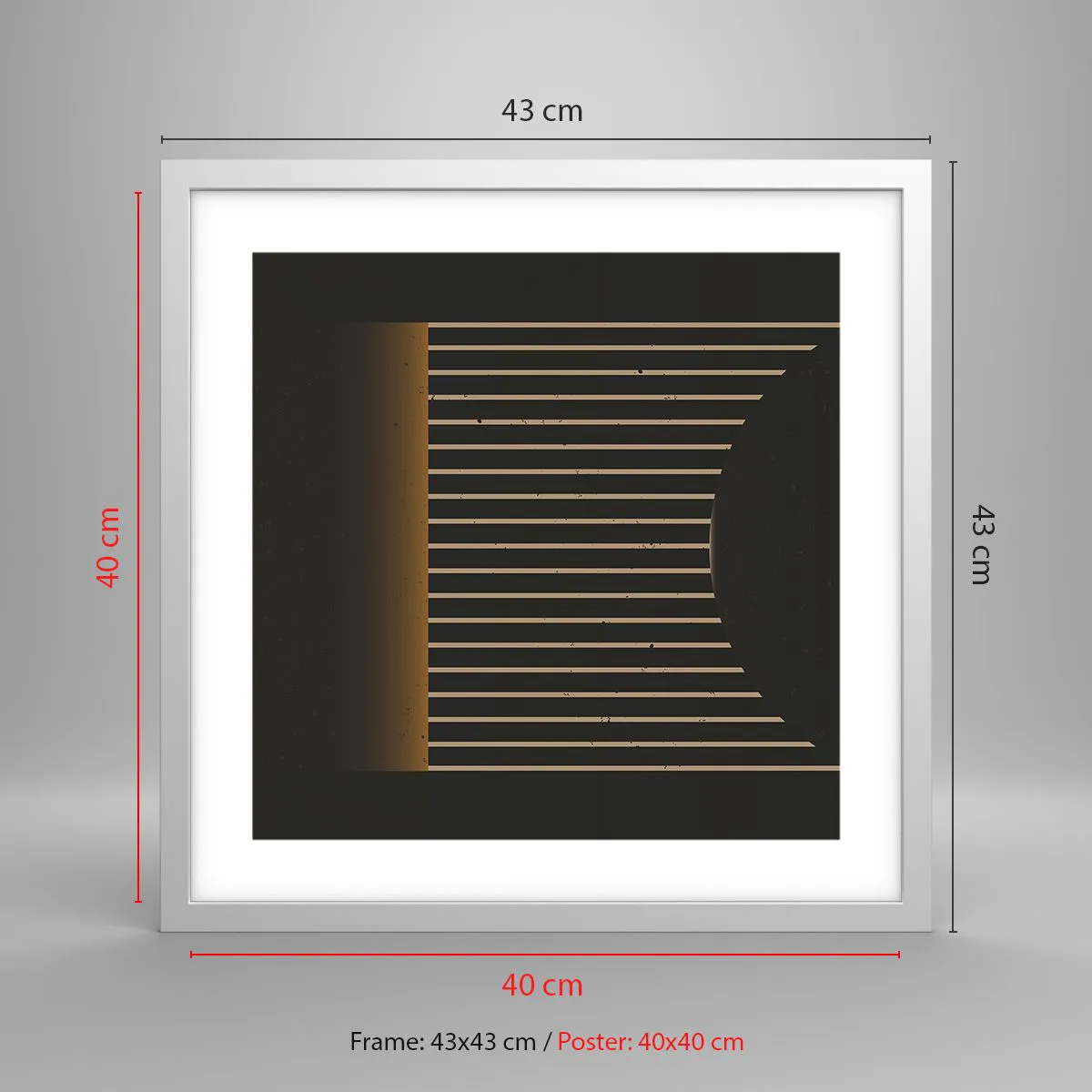Affisch i vit ram - Utforska mörkret - 40x40 cm