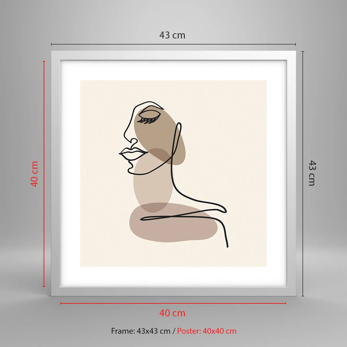 Affiche dans un cadre blanc - Poster - Une certaine ligne de beauté - 40x40 cm