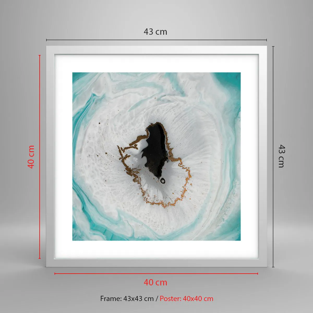 Affisch i vit ram - Att tränga in - 40x40 cm