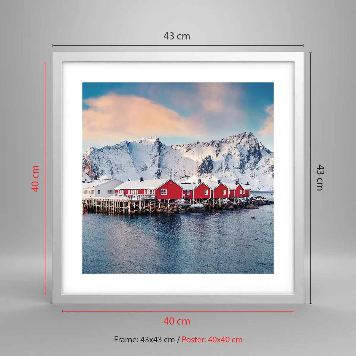 Affiche dans un cadre blanc - Poster - Retraite dans le nord - 40x40 cm