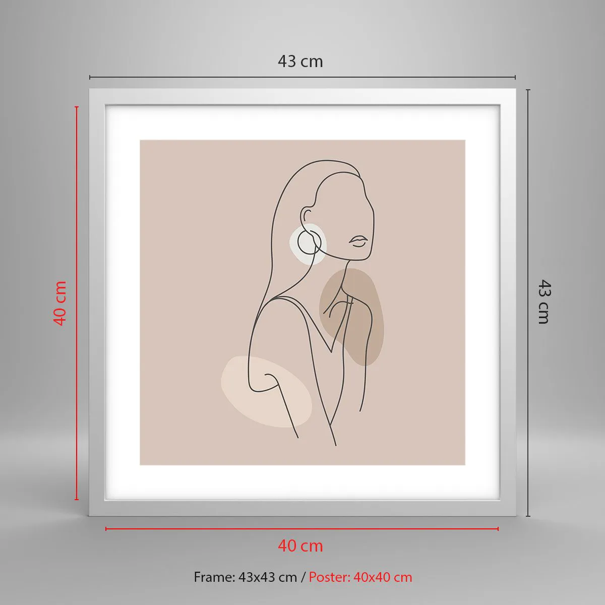 Poster in einem weißen Rahmen - Mädchenhafte Ikone - 40x40 cm