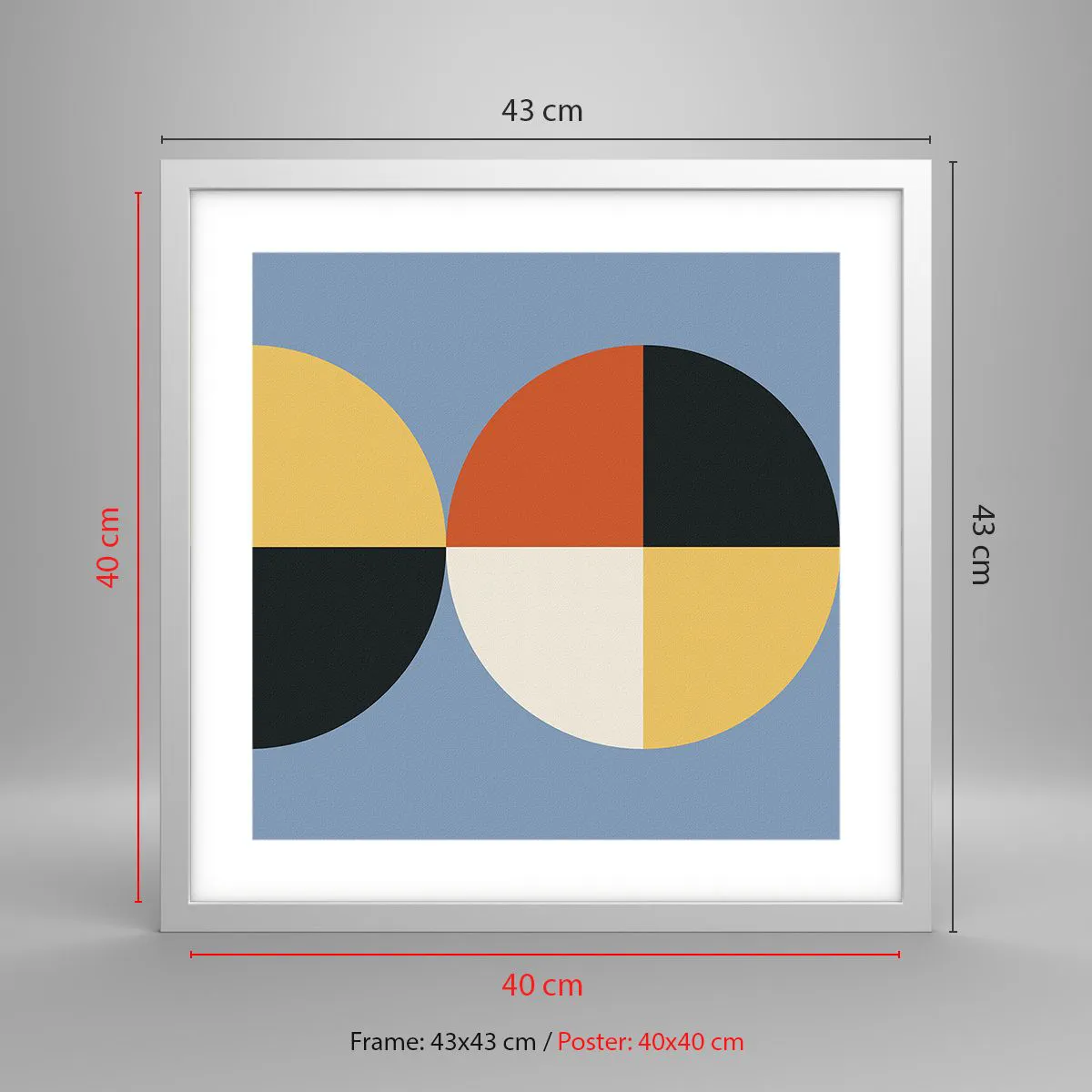 Plakát v bílém rámu - Koukej a počítej - 40x40 cm