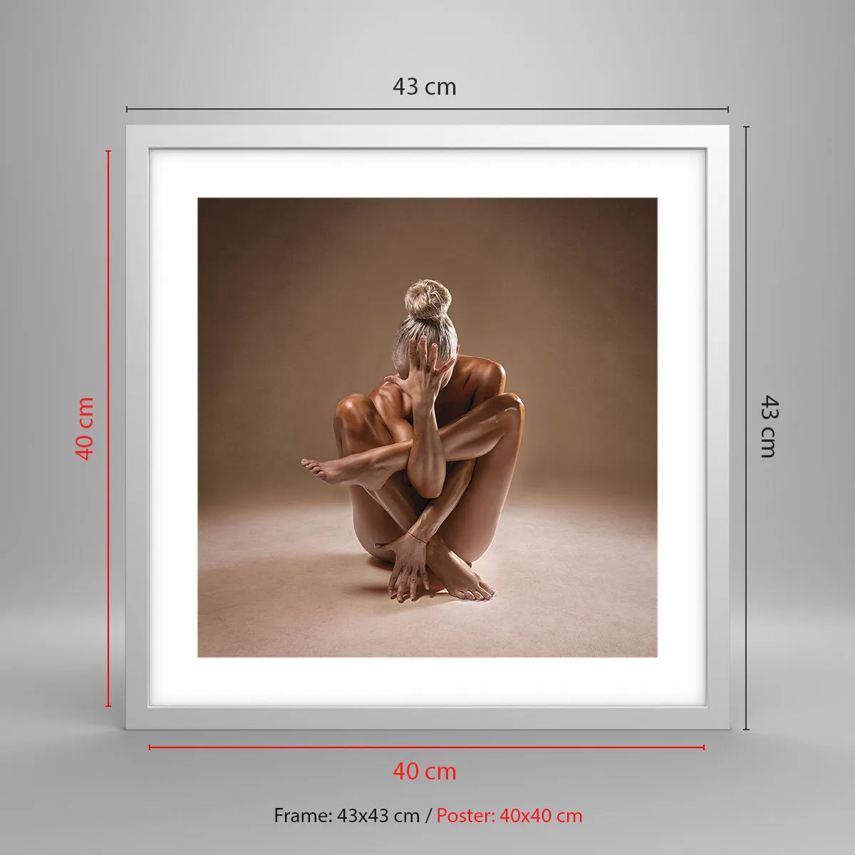 Poster in een witte lijst - De eenheid van lichaam en geest - 40x40 cm