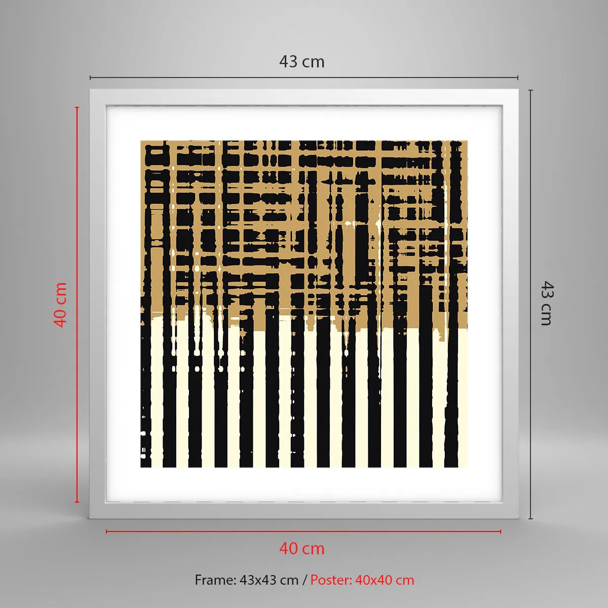 Poster in white frmae - Architectural Abstract - 40x40 cm